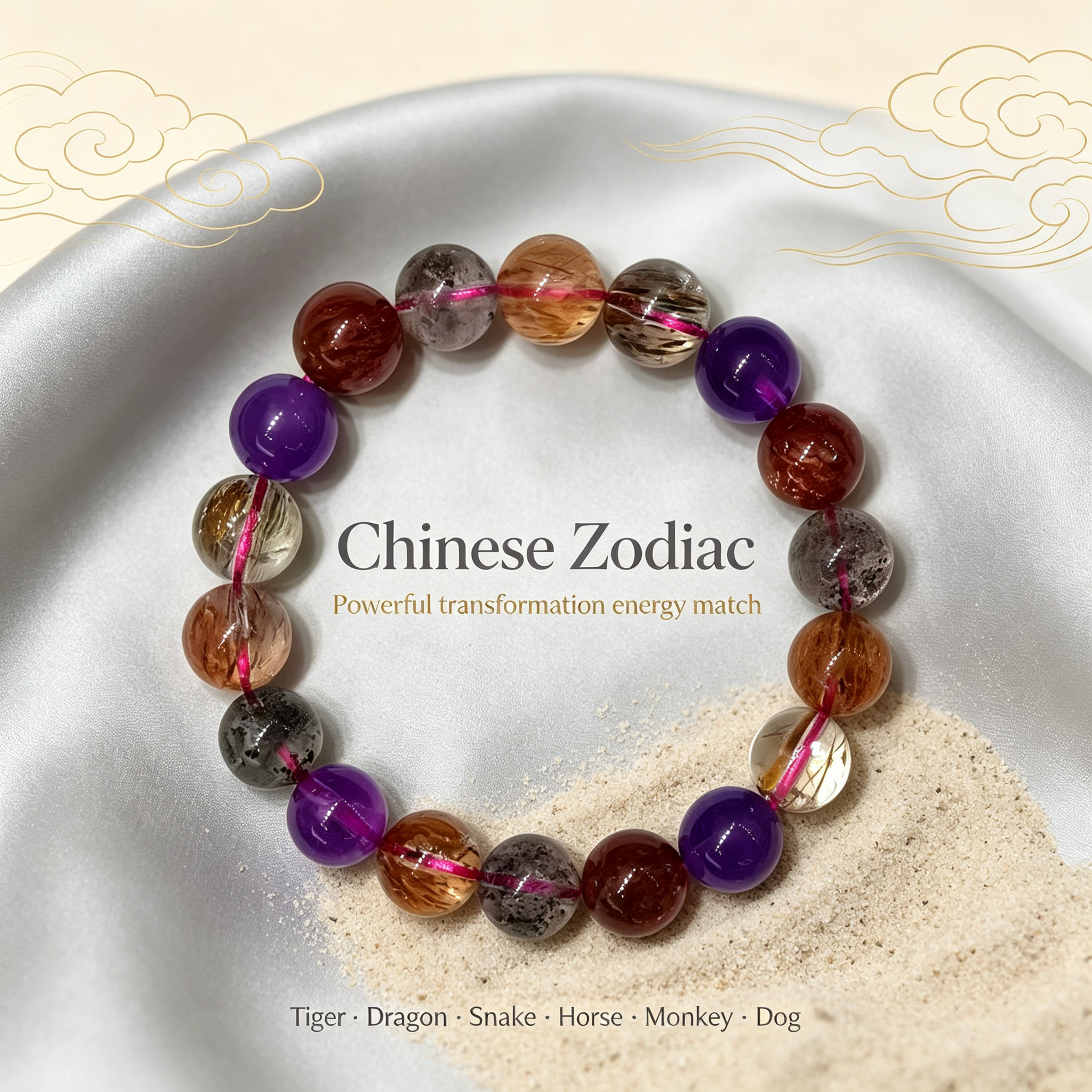 Karma & Elements Cosmic Transcend Natural Crystal Beaded Bracelet