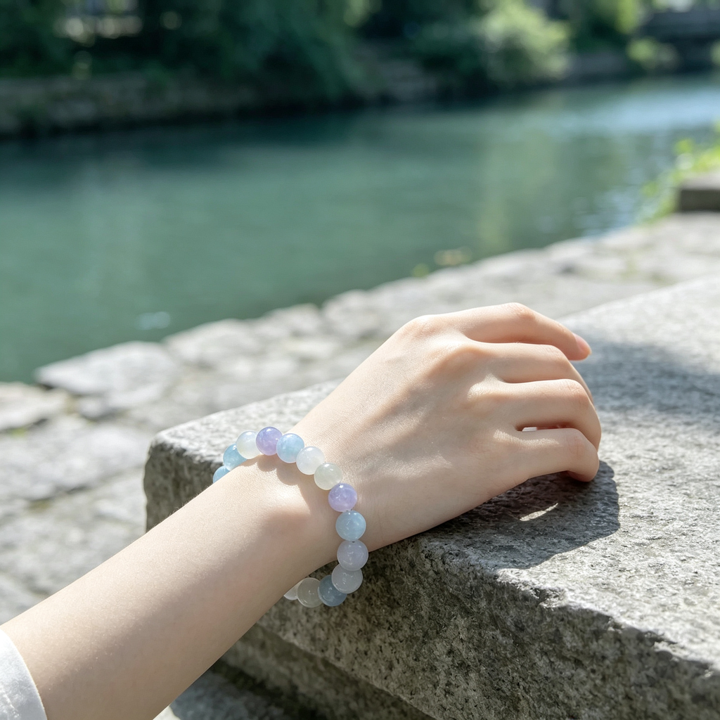 Karma & Elements Pastel Aura Crystal Bracelet