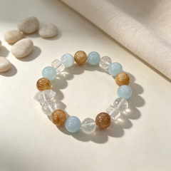 Karma & Elements Tidal Ground Beaded Bracelet, Natural Mixed Gemstone Bracelet