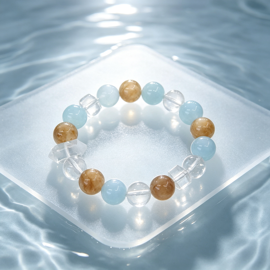 Karma & Elements Tidal Ground Beaded Bracelet, Natural Mixed Gemstone Bracelet