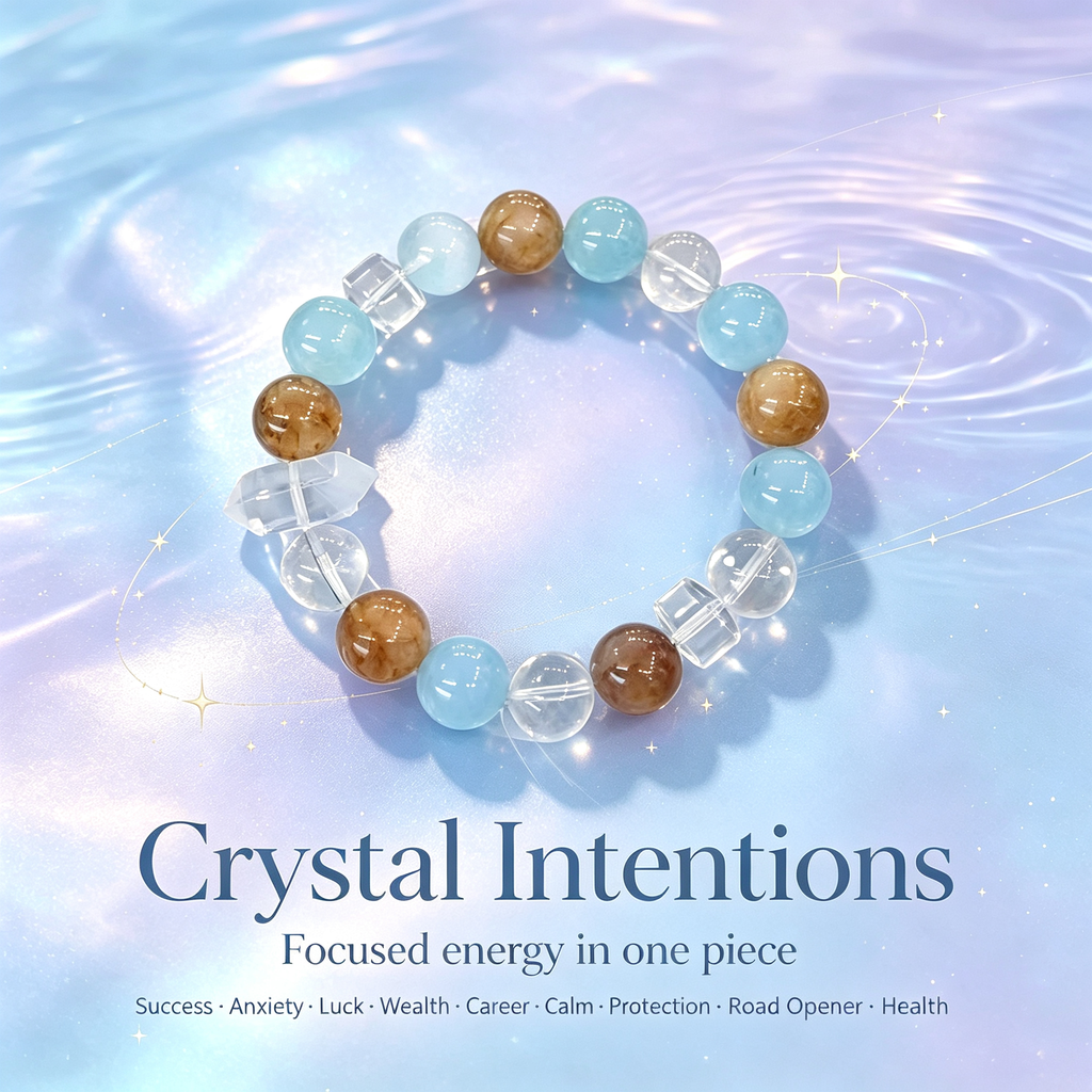 Karma & Elements Tidal Ground Beaded Bracelet, Natural Mixed Gemstone Bracelet