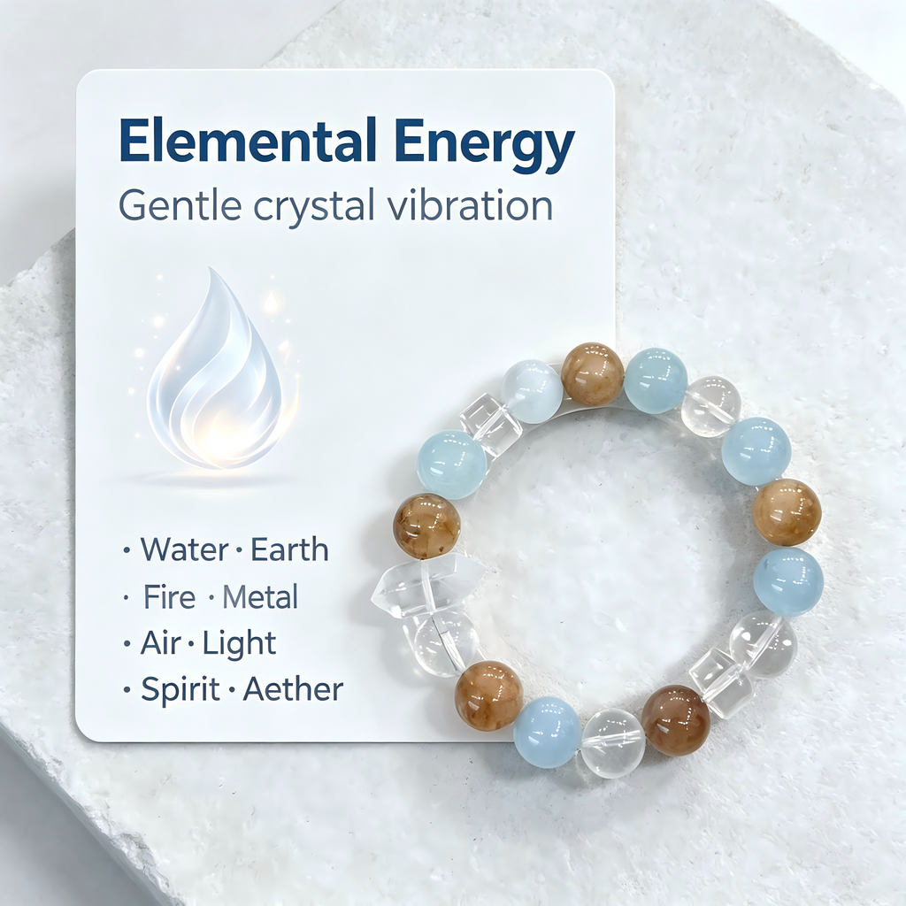 Karma & Elements Tidal Ground Beaded Bracelet, Natural Mixed Gemstone Bracelet