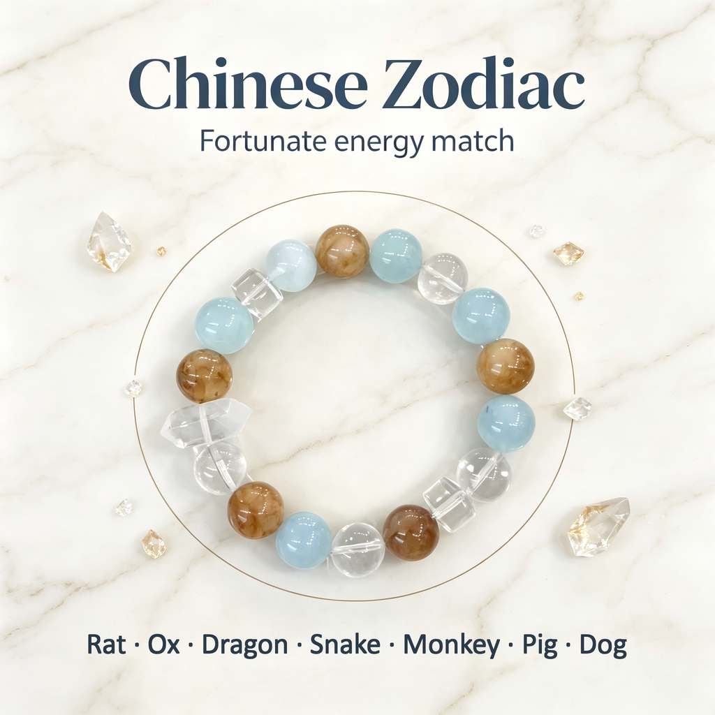 Karma & Elements Tidal Ground Beaded Bracelet, Natural Mixed Gemstone Bracelet