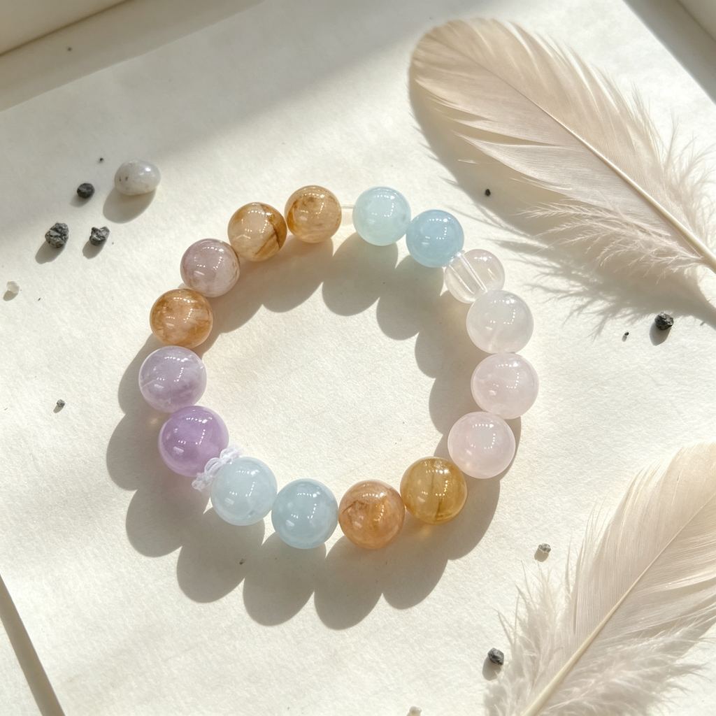 Karma & Elements Serene Tide Beaded Bracelet, Natural Mixed Gemstone Bracelet