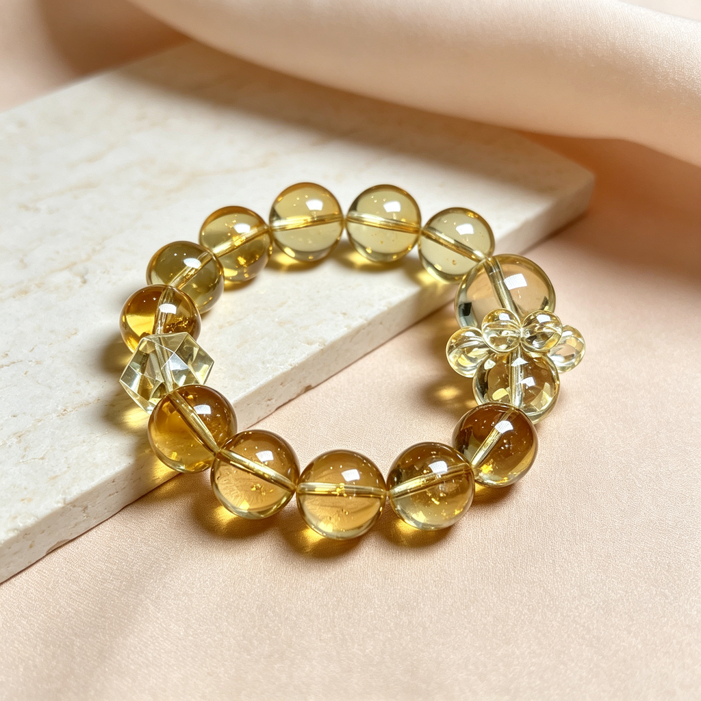 Karma & Elements Solar Abundance Flow Natural Crystal Beaded Bracelet