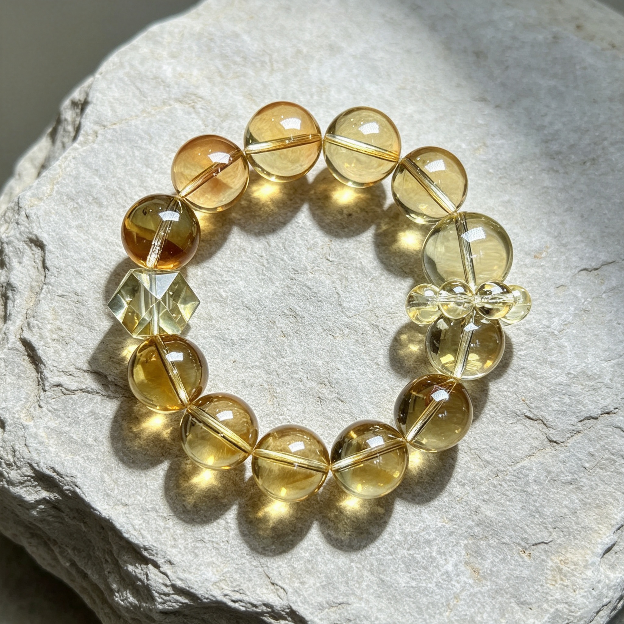 Karma & Elements Solar Abundance Flow Natural Crystal Beaded Bracelet