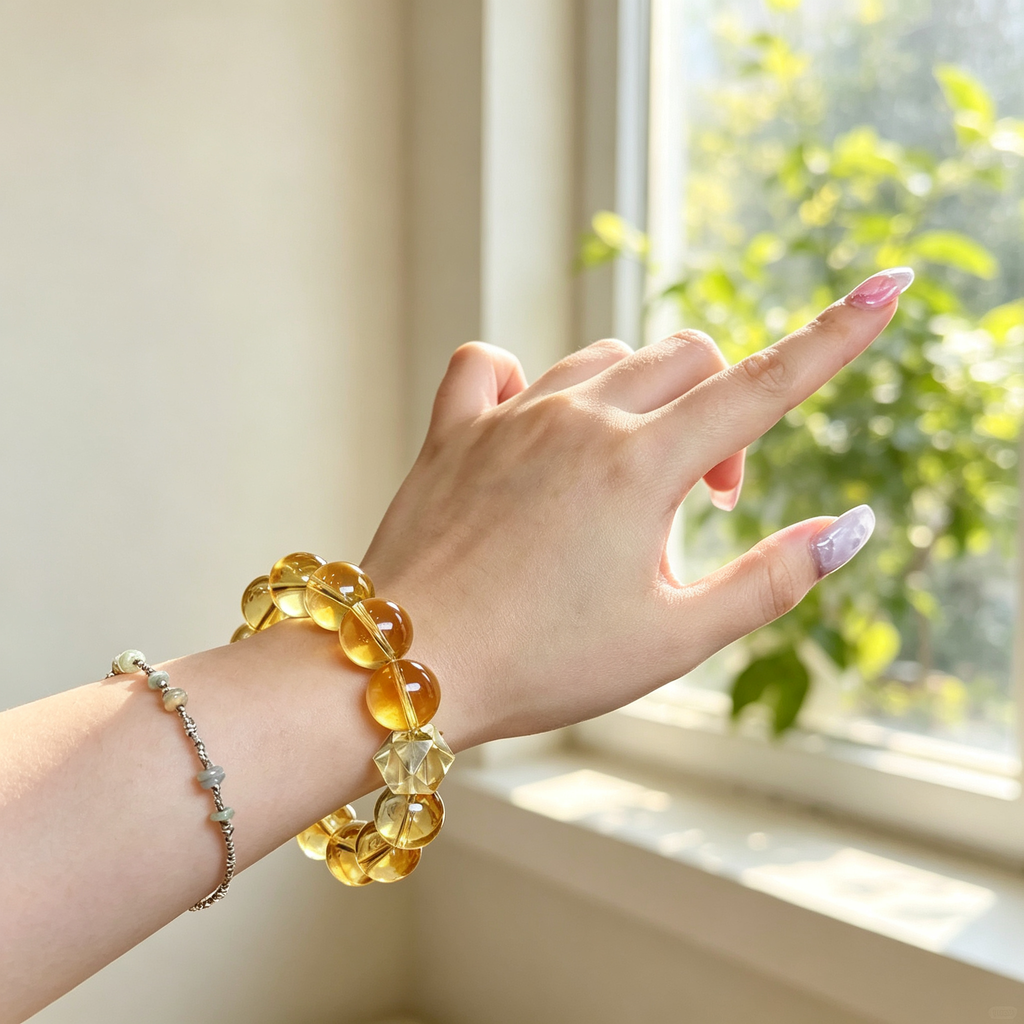 Karma & Elements Solar Abundance Flow Natural Crystal Beaded Bracelet