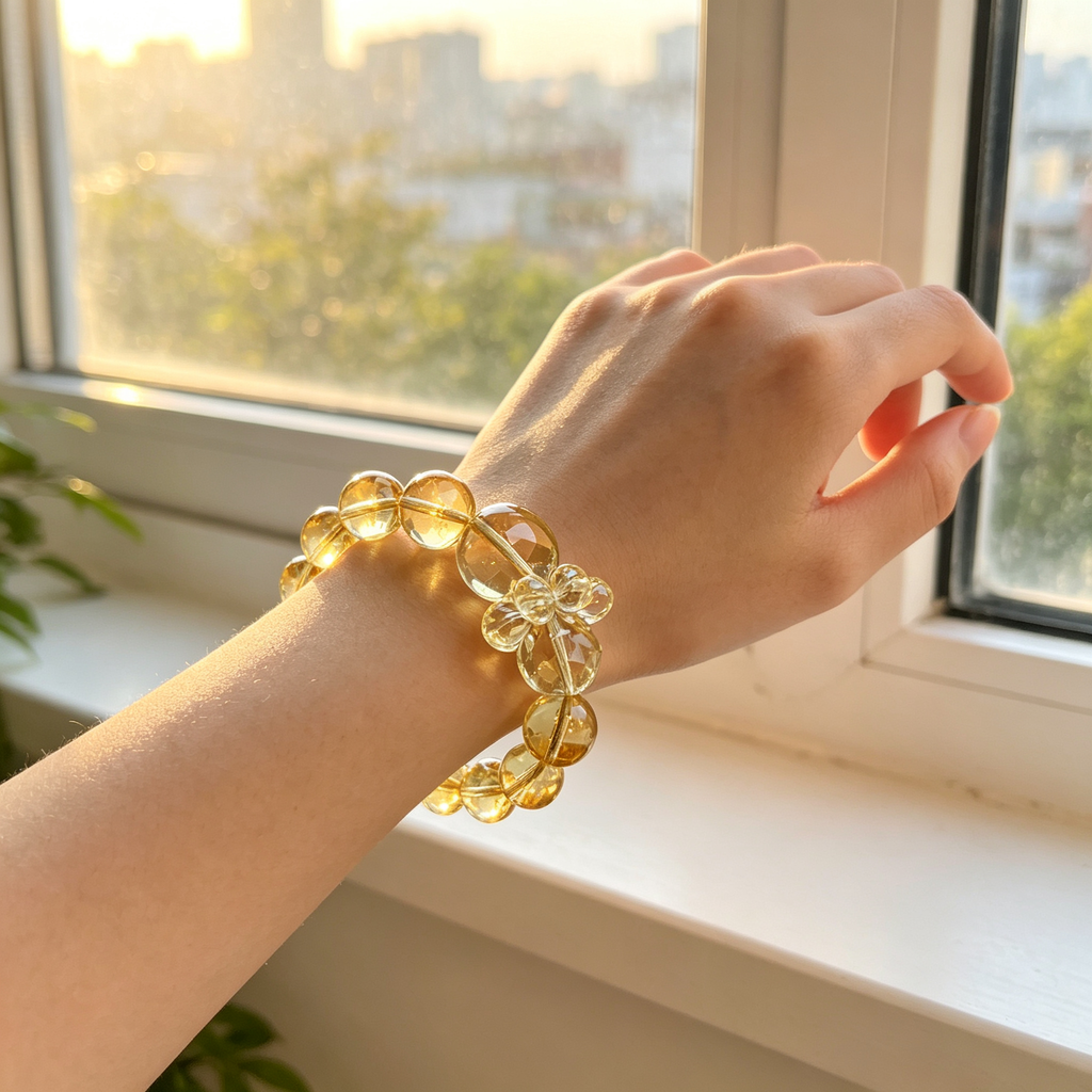 Karma & Elements Solar Abundance Flow Natural Crystal Beaded Bracelet