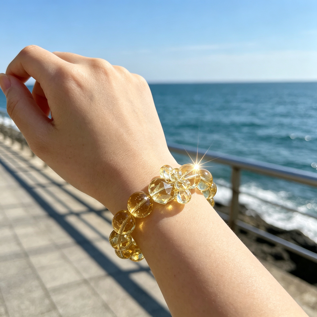 Karma & Elements Solar Abundance Flow Natural Crystal Beaded Bracelet