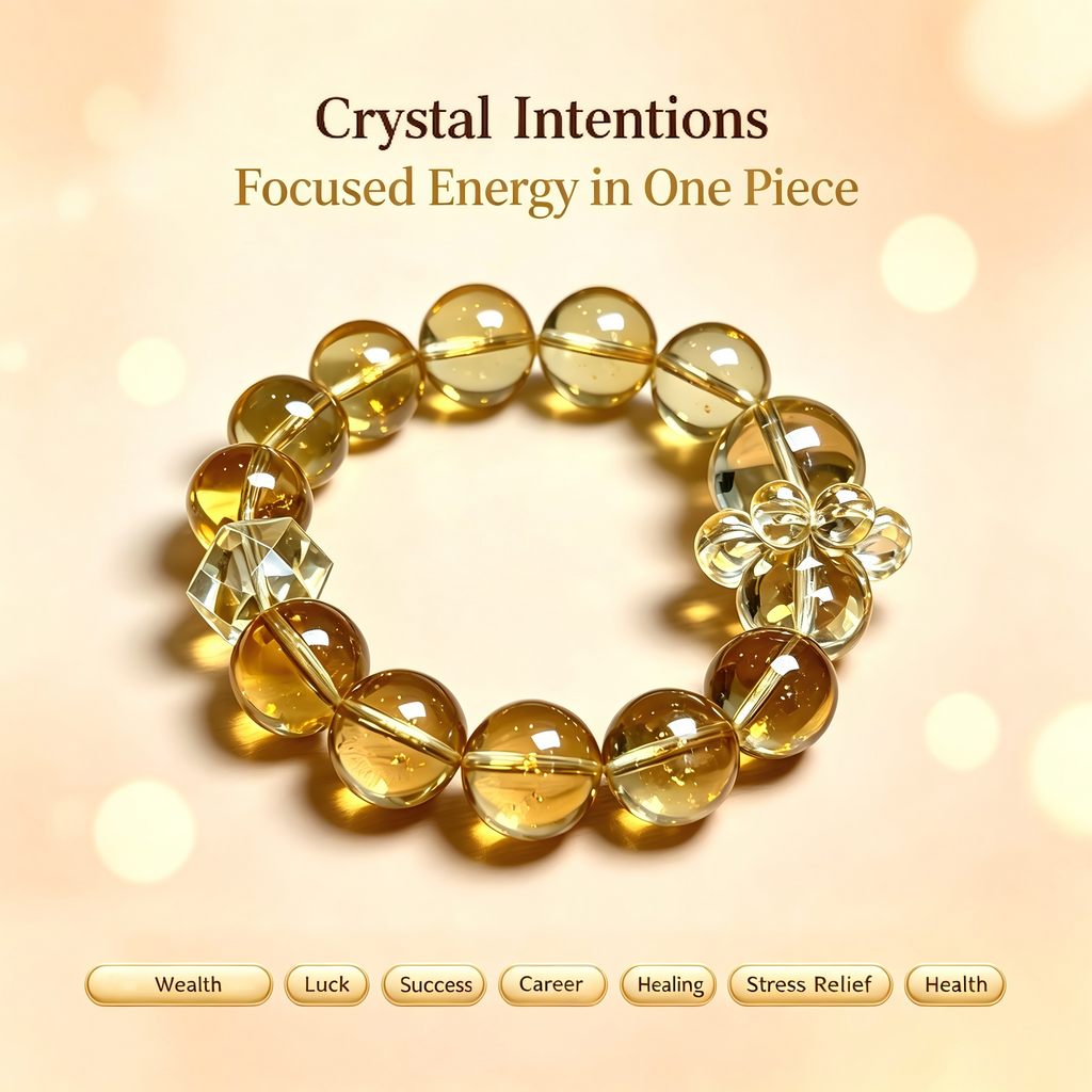 Karma & Elements Solar Abundance Flow Natural Crystal Beaded Bracelet