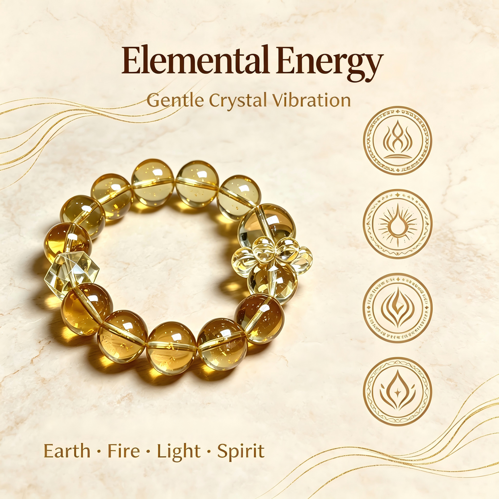 Karma & Elements Solar Abundance Flow Natural Crystal Beaded Bracelet