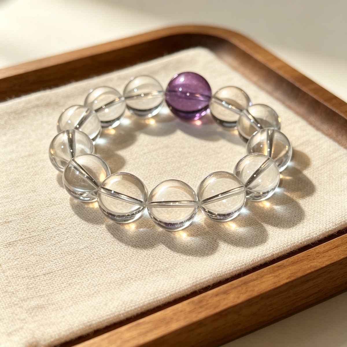Karma & Elements Mystic Clarity Shift Natural Crystal Beaded Bracelet