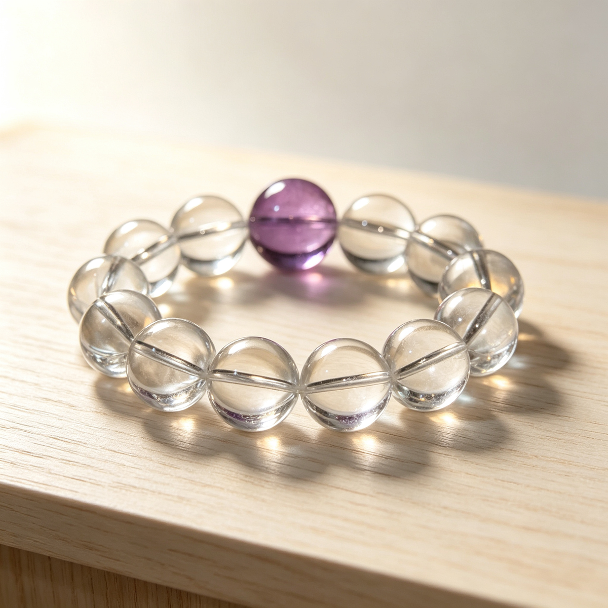 Karma & Elements Mystic Clarity Shift Natural Crystal Beaded Bracelet