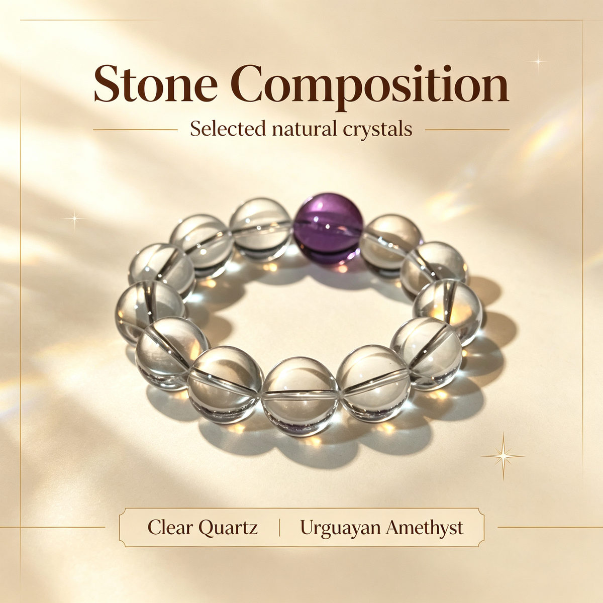 Karma & Elements Mystic Clarity Shift Natural Crystal Beaded Bracelet
