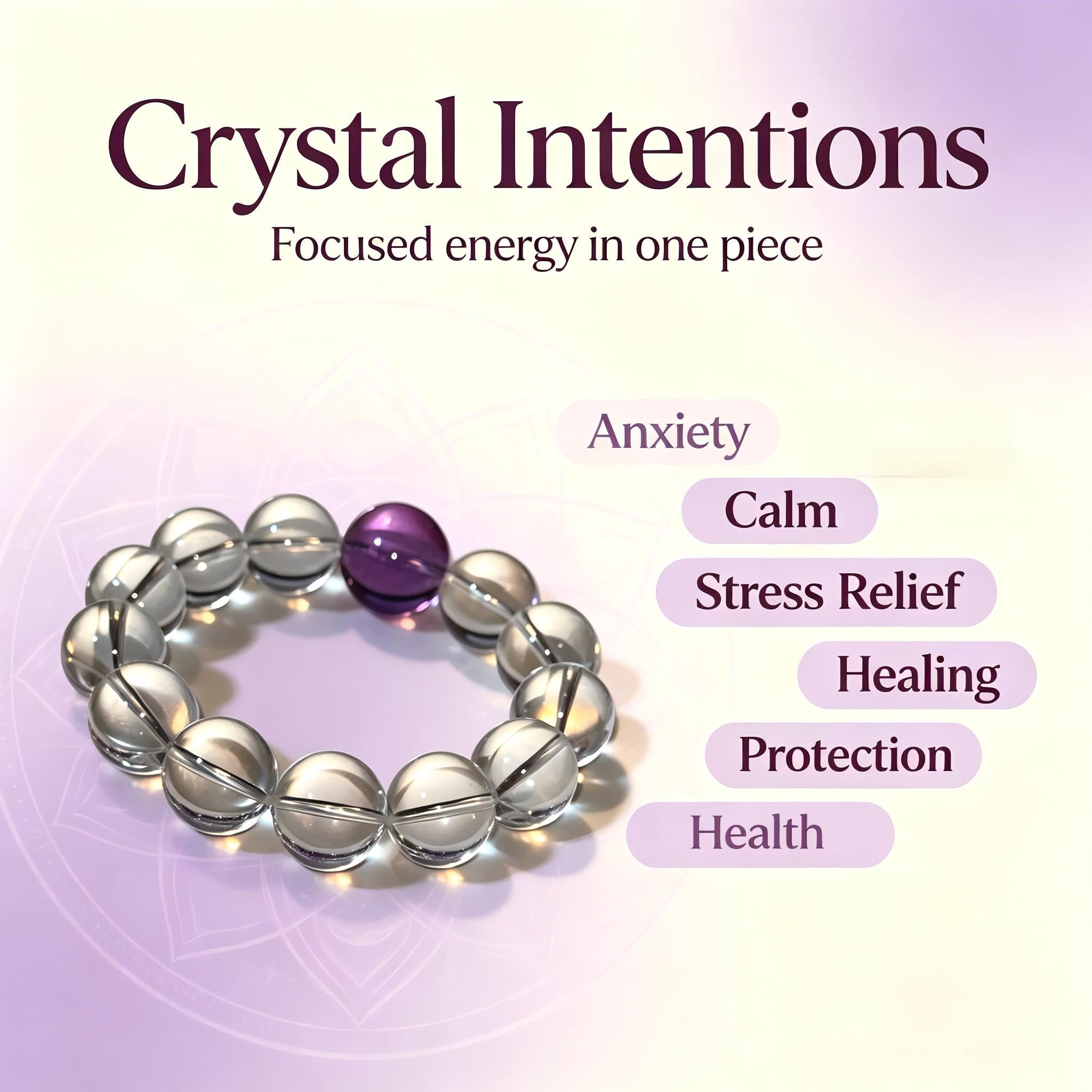 Karma & Elements Mystic Clarity Shift Natural Crystal Beaded Bracelet
