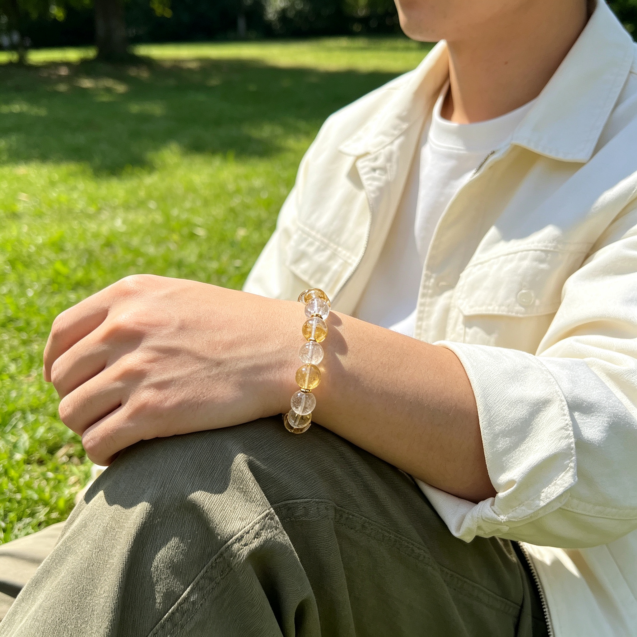 Karma & Elements Grounded Mind Reset Natural Crystal Beaded Bracelet