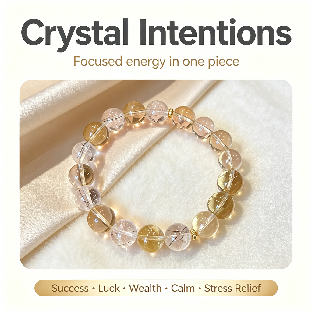 Karma & Elements Grounded Mind Reset Natural Crystal Beaded Bracelet