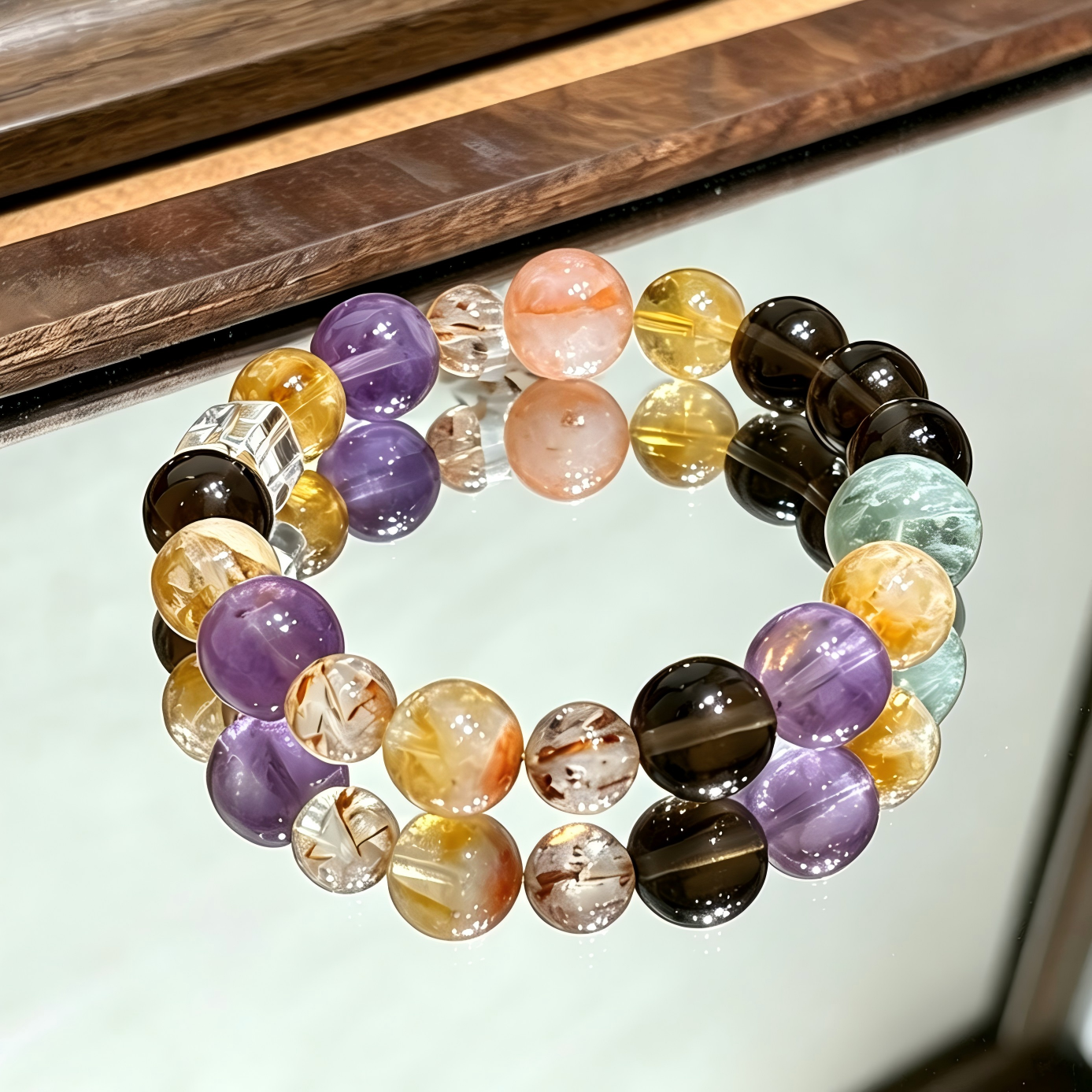 Karma & Elements Wholeness Energy Blend Mixed Crystal Beaded Bracelet
