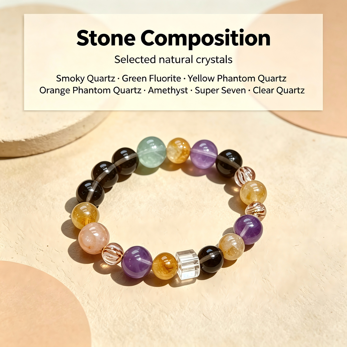 Karma & Elements Wholeness Energy Blend Mixed Crystal Beaded Bracelet