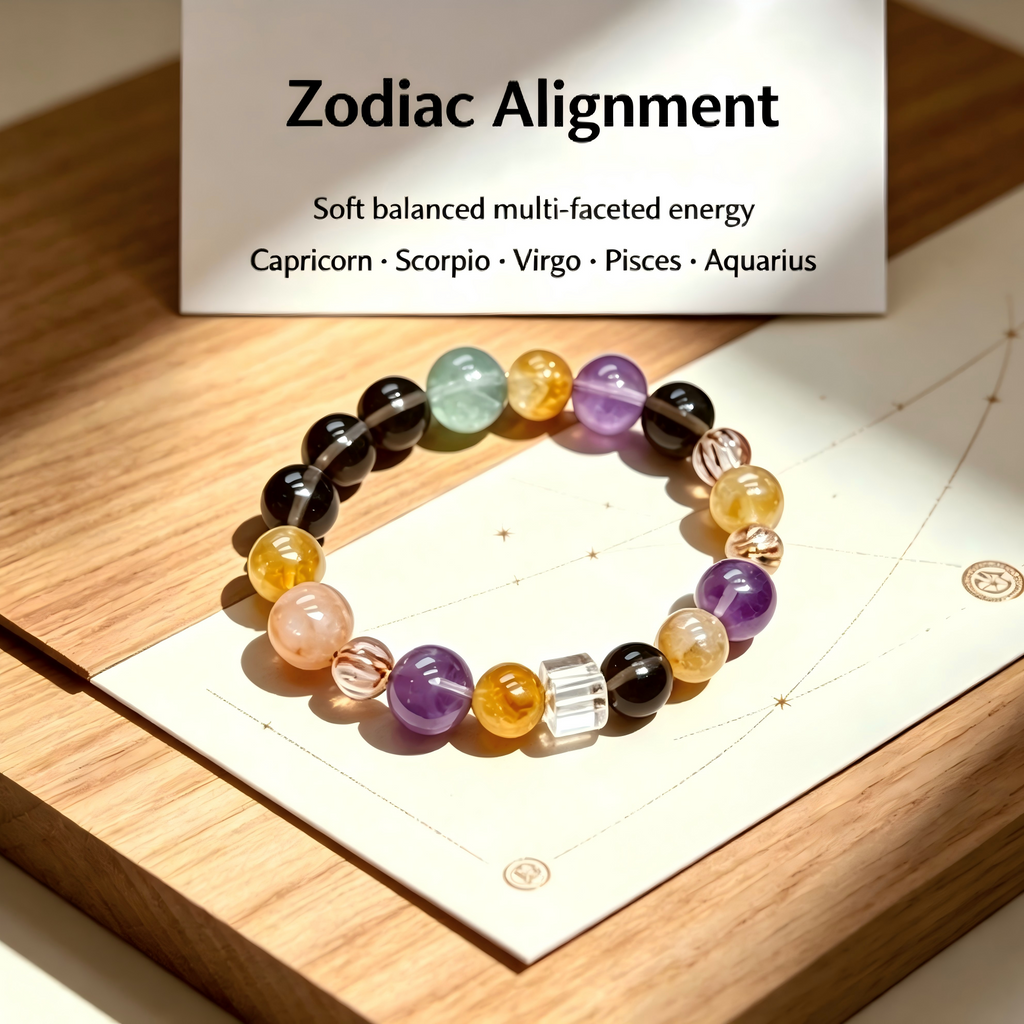 Karma & Elements Wholeness Energy Blend Mixed Crystal Beaded Bracelet