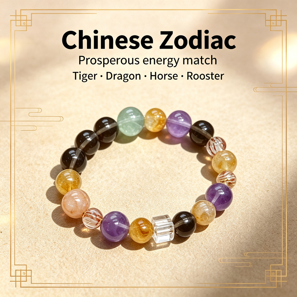 Karma & Elements Wholeness Energy Blend Mixed Crystal Beaded Bracelet
