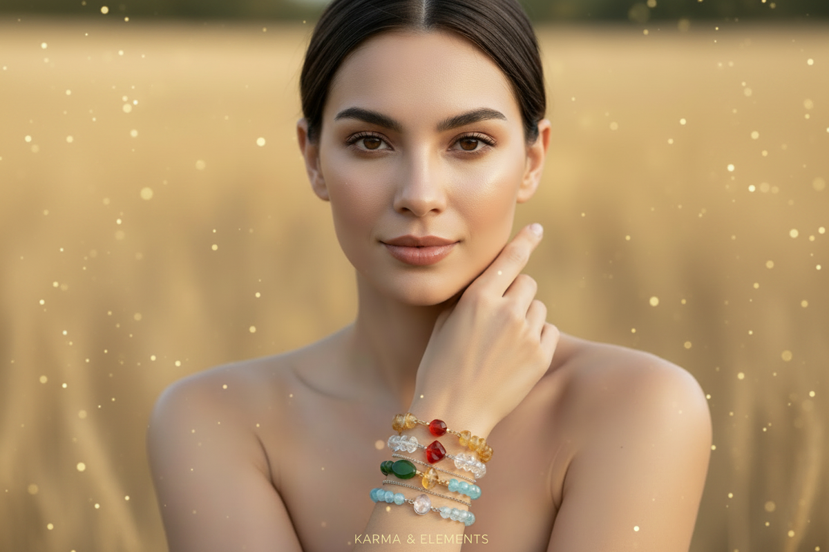 Beautiful Lady with Five Elements Bracelets 3:2