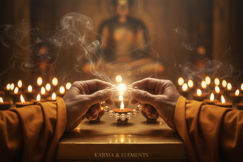 Monk Hands Blessing Crystal Bracelet — Karma & Elements